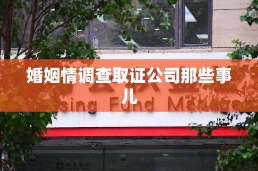 南平婚姻情调查取证公司那些事儿