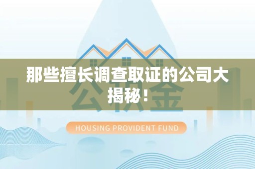 南平那些擅长调查取证的公司大揭秘！