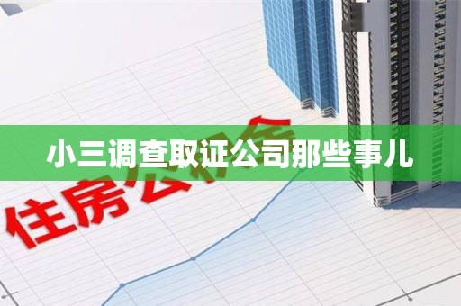 南平小三调查取证公司那些事儿