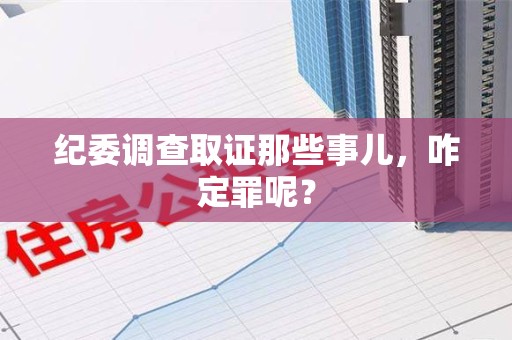 南平纪委调查取证那些事儿，咋定罪呢？