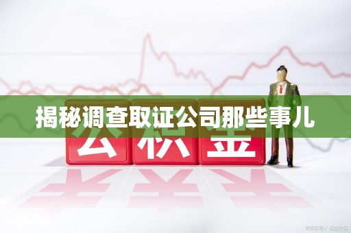 南平揭秘调查取证公司那些事儿