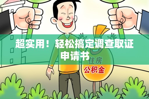 南平超实用！轻松搞定调查取证申请书
