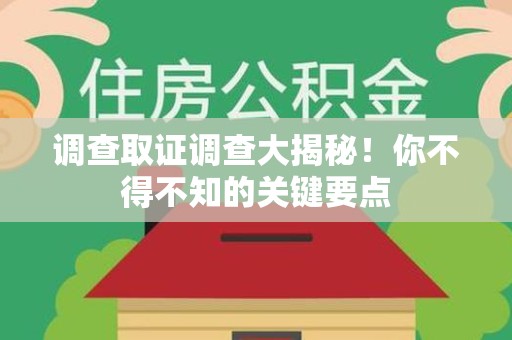 南平调查取证调查大揭秘！你不得不知的关键要点