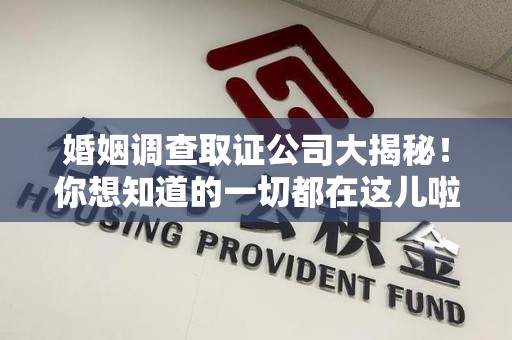 南平婚姻调查取证公司大揭秘！你想知道的一切都在这儿啦😉