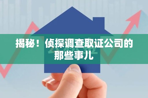 南平揭秘！侦探调查取证公司的那些事儿