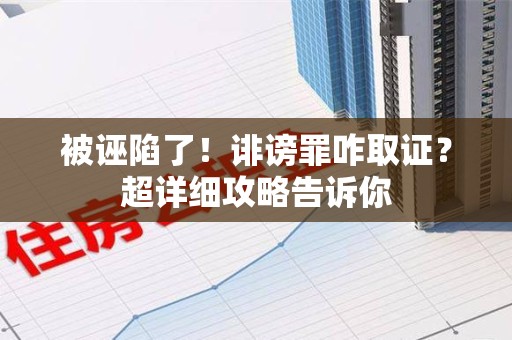 南平被诬陷了！诽谤罪咋取证？超详细攻略告诉你