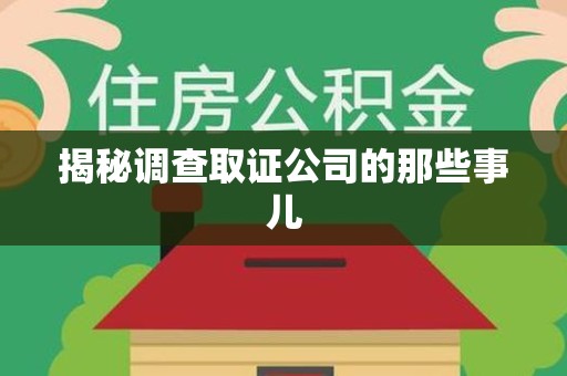 南平揭秘调查取证公司的那些事儿