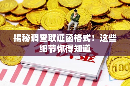 南平揭秘调查取证函格式！这些细节你得知道